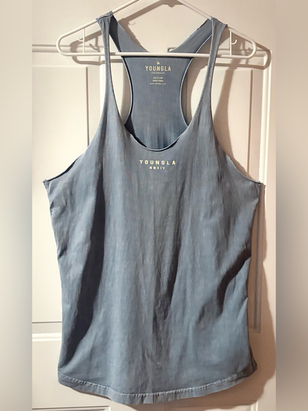 YOUNGLA MMXIV Light Blue Tank Top Muscle Shirt Men’s Medium